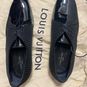 LV monogram black dress shoes